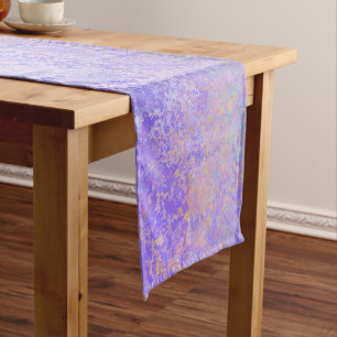 Psychedelic Lavender Purple Neon Pastel Abstract Short Table Runner