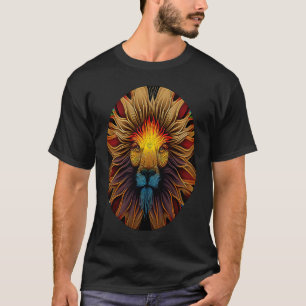 Psychedelic Lion Trippy Colorful Rainbow Colors T-Shirt