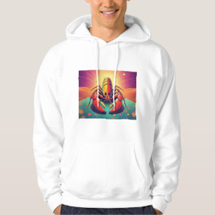 Psychedelic Lobster Ocean Art Hoodie