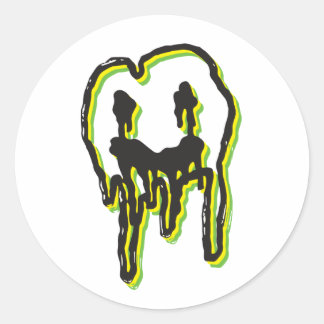 Psychedelic Logo Sticker: Lemon-Lime Classic Round Sticker
