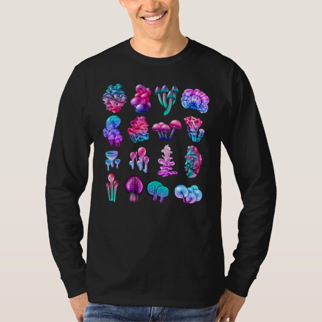 Psychedelic Magic Mushrooms Psytrance T-Shirt (Front)