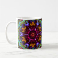 Psychedelic Mandala Flower Purple Orange and Green