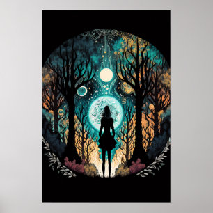 Psychedelic Mandala Forest Poster   Trippy 5