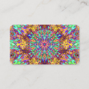 Psychedelic Mandala Trippy Hippie Colour Splash Business Card