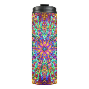 Psychedelic Mandala Trippy Hippie Colour Splash Thermal Tumbler