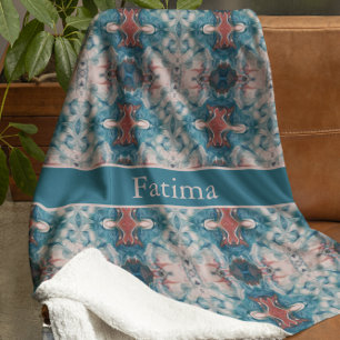 Psychedelic marble design customizable fleece blanket