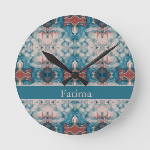 Psychedelic marble design customizable round clock