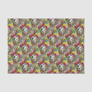Psychedelic Mardi Gras Feather Mask Tissue Paper