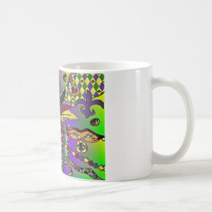 Psychedelic Mardi Gras Feather Masks Gifts Apparel Coffee Mug