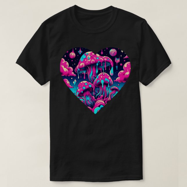 Psychedelic melting mushrooms T-Shirt (Design Front)