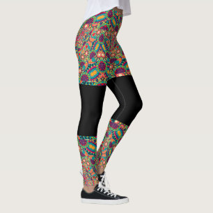 Psychedelic Millefiori Mandala Art Yoga leggings