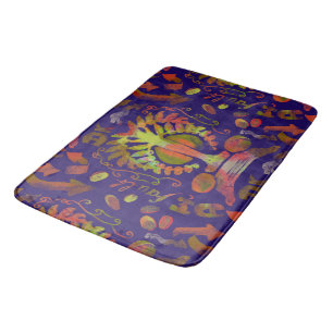 Psychedelic Mirror Symmetry Abstract Art Bath Mat