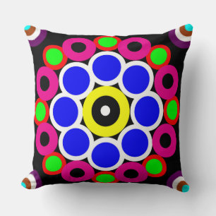 Psychedelic Modern Persian Rug Pattern Throw Pillow