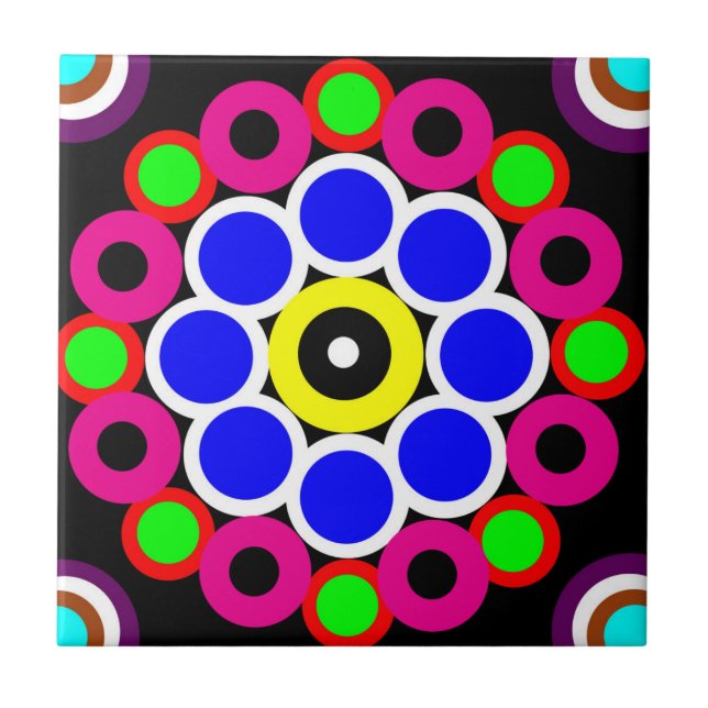 Psychedelic Modern Persian Rug Pattern Tile (Front)