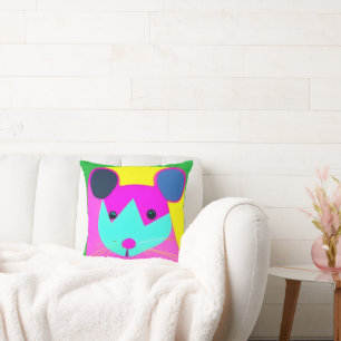 Psychedelic Mouse on Nursery Throw Pillow