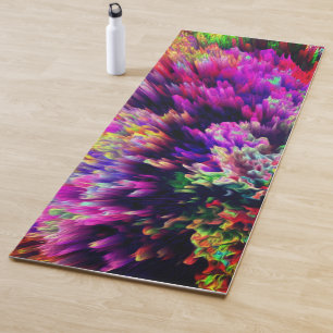 Psychedelic Multicolor Abstract Sea of Colour Yoga Mat