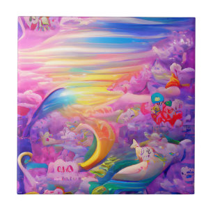 Psychedelic multilayered dream fantasy colourful tile