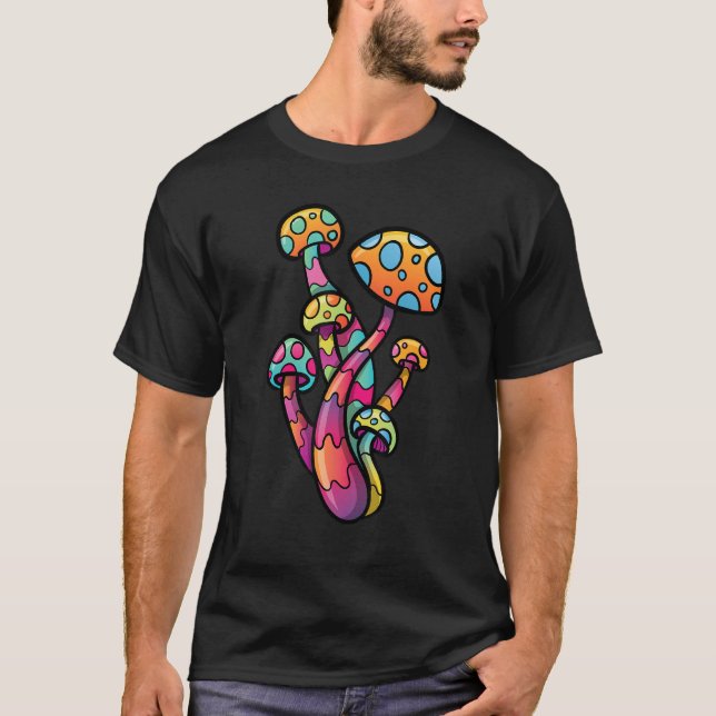 Psychedelic Mushroom Lover  Trance House Rave Part T-Shirt (Front)