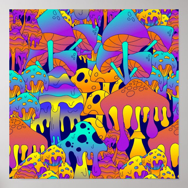 Psychedelic Mushroom Melt Poster (Front)