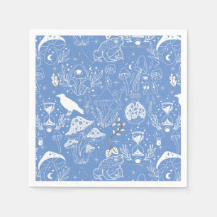 Psychedelic Mushroom Pattern 2D.BW.b Napkin