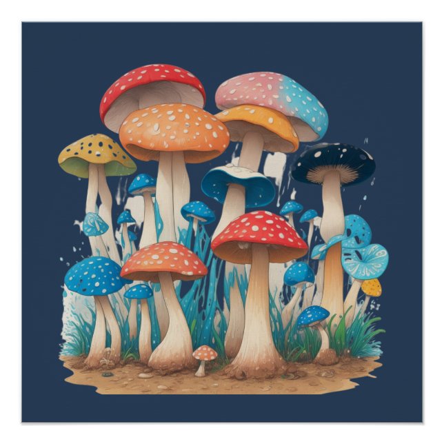 Psychedelic Mushroom Shirt | Botanical  Poster (Front)