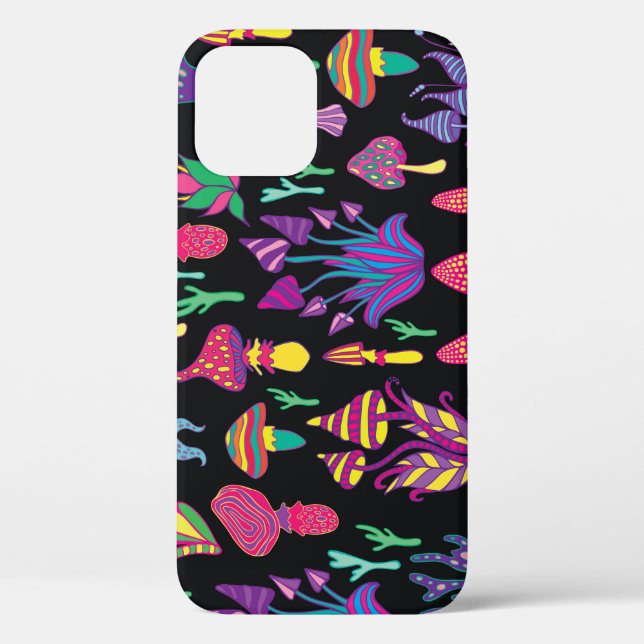 Psychedelic Mushrooms Rainbow Colours Pattern Case-Mate iPhone Case (Back)