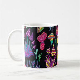Psychedelic Mushrooms Rainbow Colours Pattern Coffee Mug