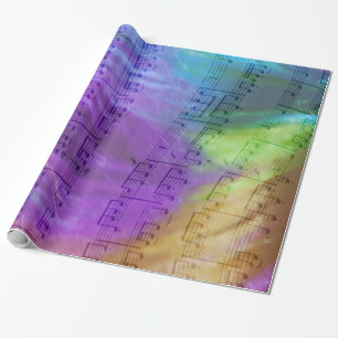 Psychedelic Musical Notes Wrapping Paper