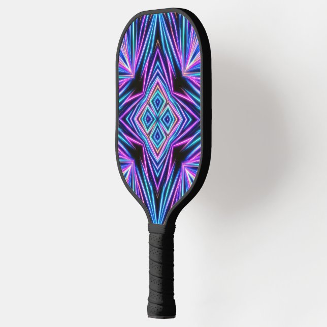 Psychedelic Neon Abstract Explosion Pickleball Paddle (Left)