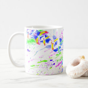 Psychedelic Neon Abstract Kaleidoscope Art Coffee Mug
