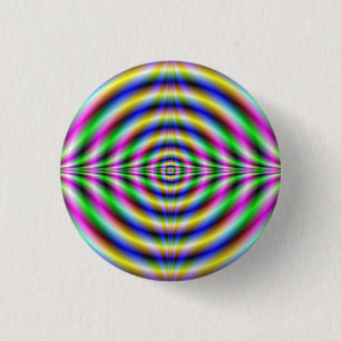 Psychedelic Neon Eye 1 Inch Round Button