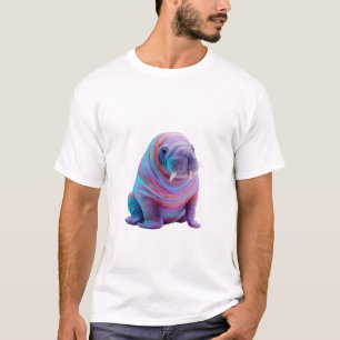 Psychedelic Neon Galactic Walrus Men T-Shirt