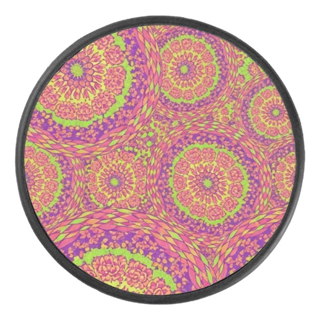 Psychedelic Neon Mandala Swirl Pattern (Devant)