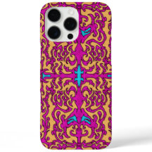 Psychedelic Neon Pink Baroque Flourish Pattern