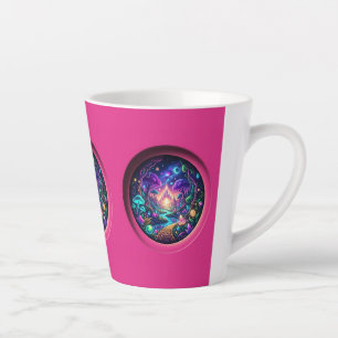 Psychedelic Neon Portal Fantasy Landscape Wrapped Latte Mug