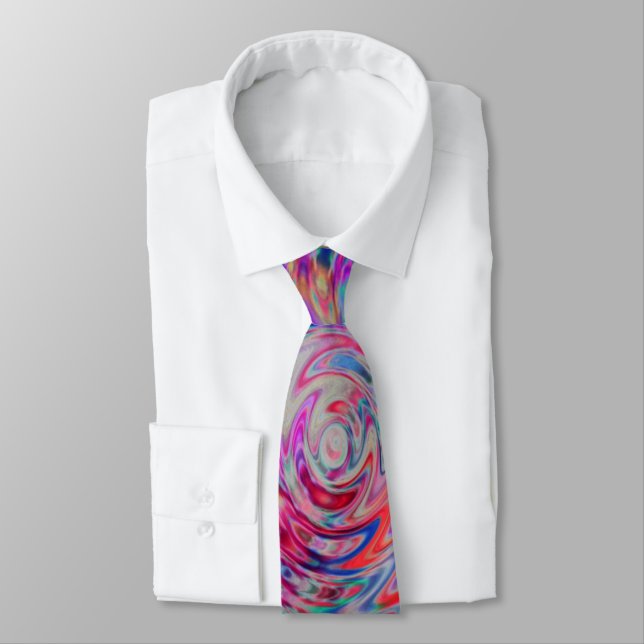 Psychedelic Neon Rainbow Neck Tie matches it all! (Tied)