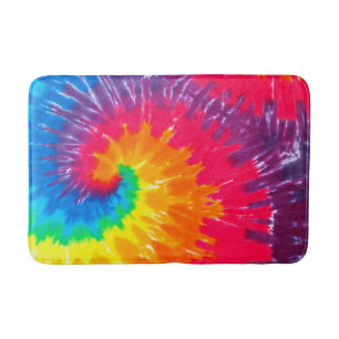 Psychedelic Neon Tie-Dye Bath Mat