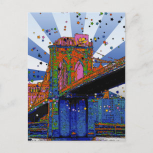 Psychedelic NYC: Brooklyn Bridge #2 Postcard