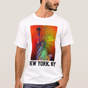 Psychedelic NYC Rainbow Colour Statue of Liberty 1 T-Shirt