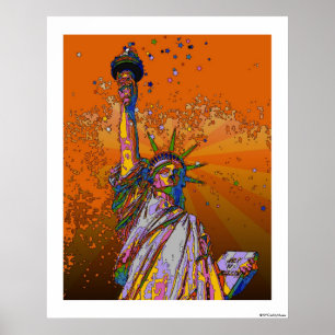 Psychedelic NYC: Statue of Liberty 001 Poster