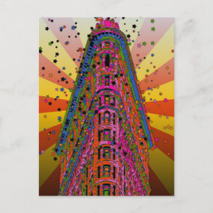 Psychedelic NYC - Top of the Flatiron Building A2 Postcard