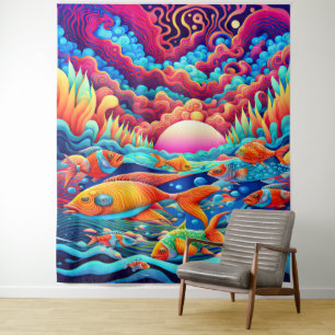 Psychedelic Ocean  Tapestry