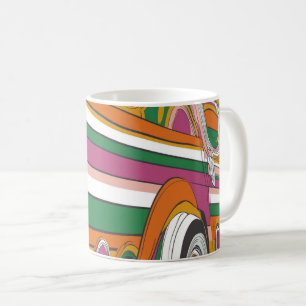 psychedelic or pop-art style is reminiscent  coffee mug