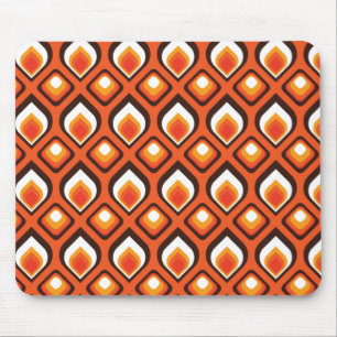 Psychedelic Orange Mouse Pad