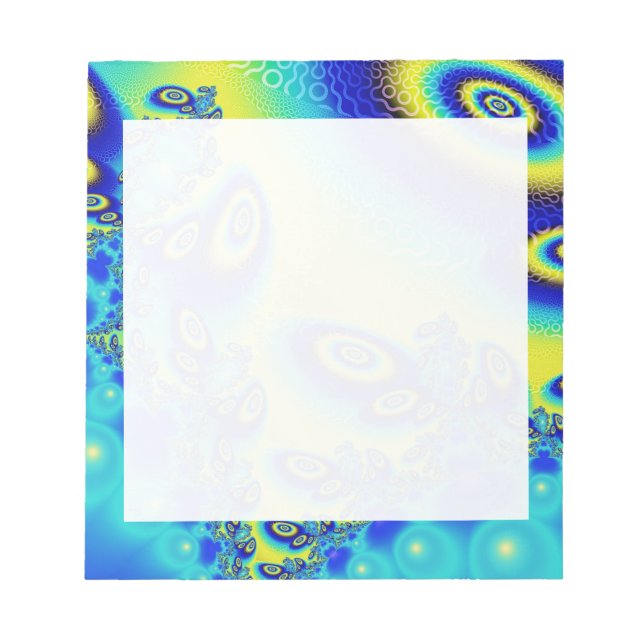 Psychedelic Orbit Wild Decorative Abstract Art Notepad (Front)