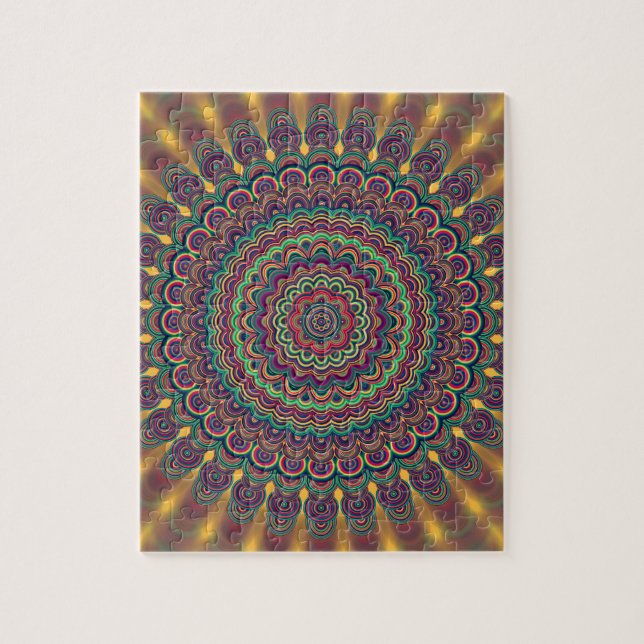 Psychedelic oval  mandala jigsaw puzzle (Vertical)