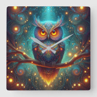 Psychedelic Owl in a Cosmic Forest