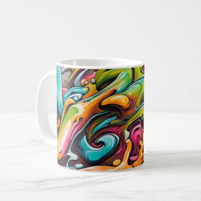 Psychedelic Paint Coffee Mug (Front Left)