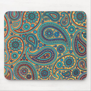 Psychedelic paisley art mouse pad