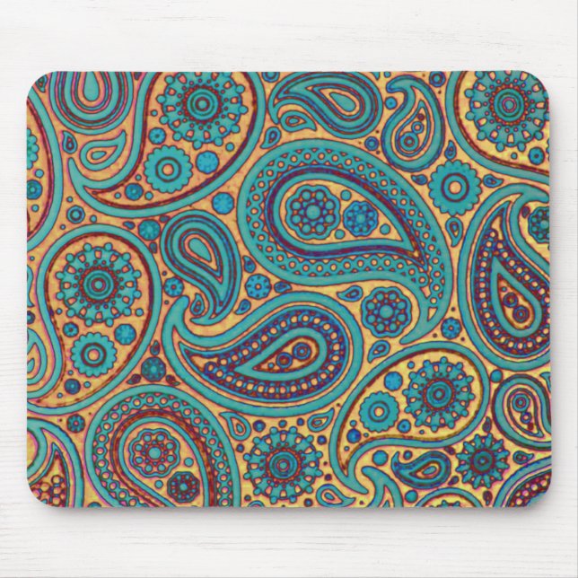 Psychedelic paisley art mouse pad (Front)